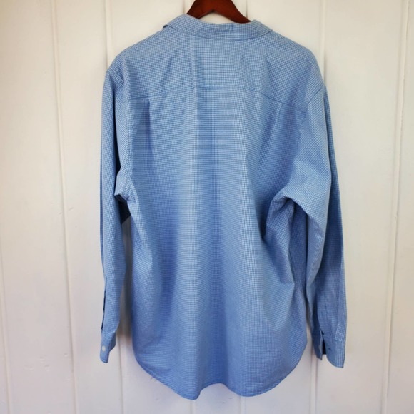 Bke Division Blue White Checkered Casual Collared Button Front Shirt Mens Medium - Picture 7 of 9